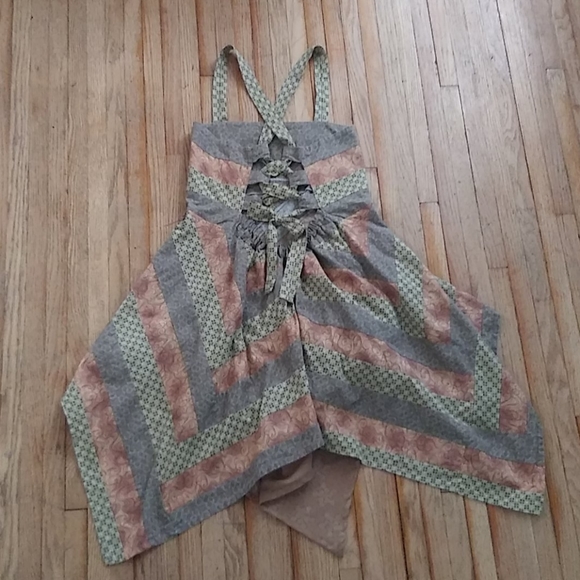 Festival Boho Patchwork Mini Dress Handmade - Picture 3 of 15